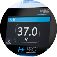 Umidificador aquecido servocontrolado com touchscreen HFPro Trend Medical